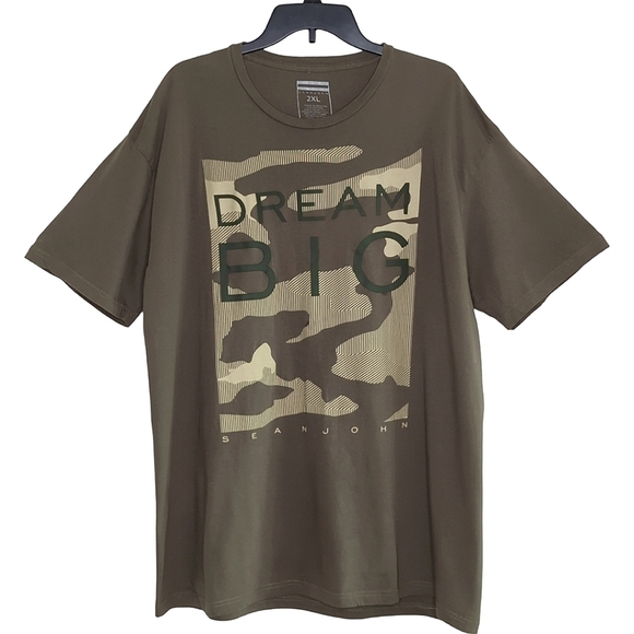 Sean John Men's Dream Big Olive Green Short Sleeve Crew Neck T-Shirt Size 2XL - Picture 5 of 6
